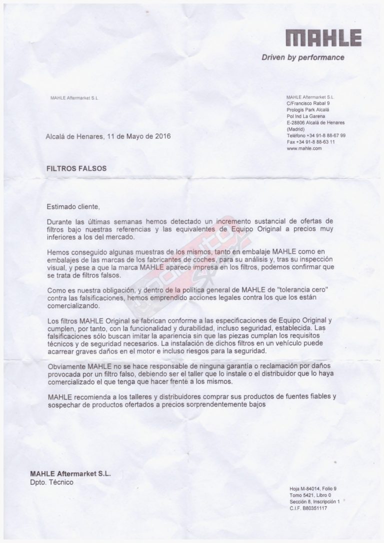 filtros falsos